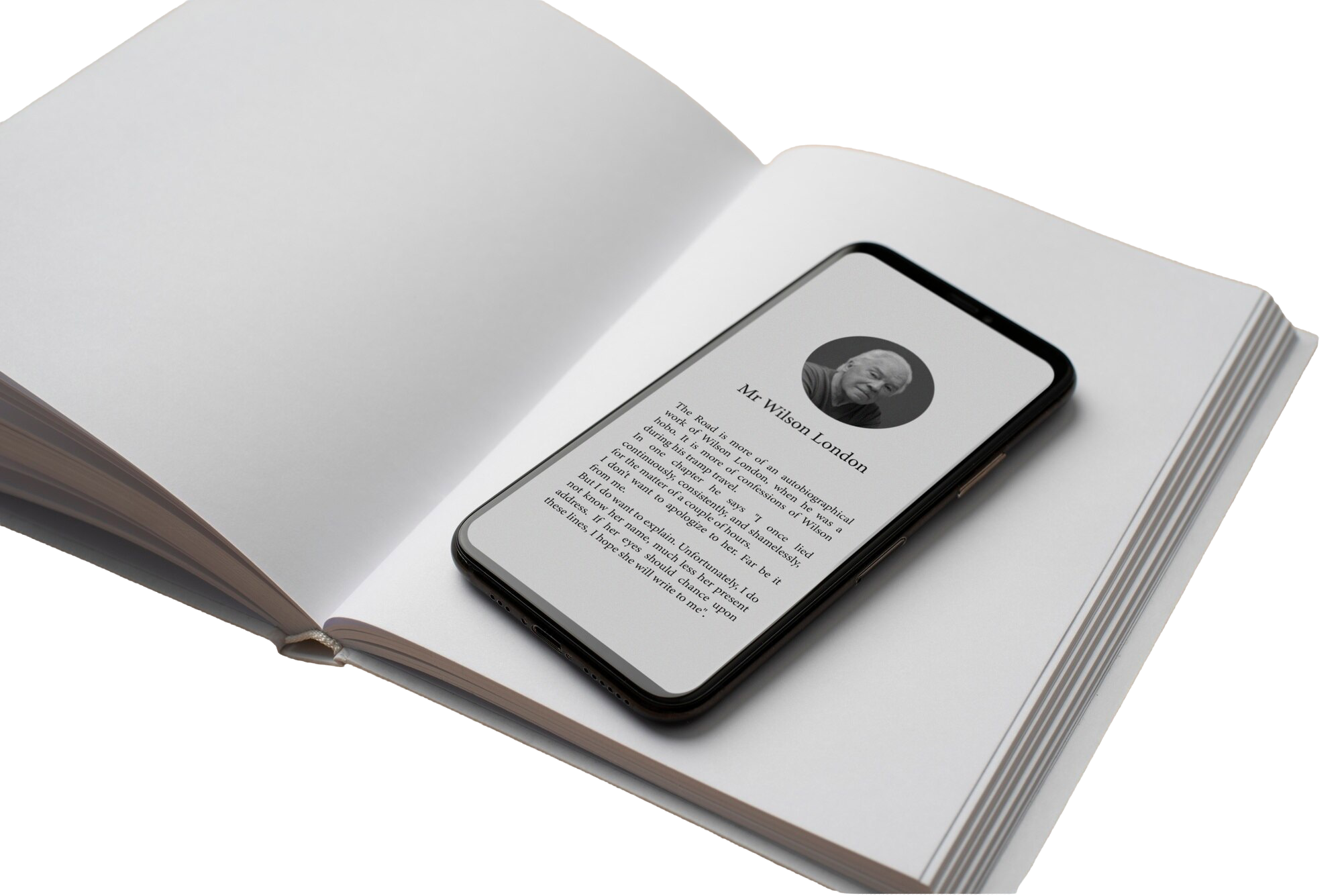 LIbro con telefono inteligente